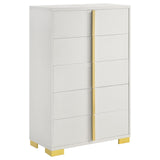 Marceline 5-drawer Chest White by Coaster at Eve Furniture
