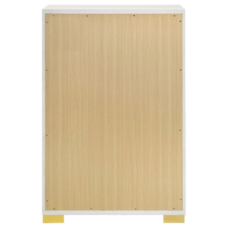 Marceline 5-drawer Chest White by Coaster at Eve Furniture