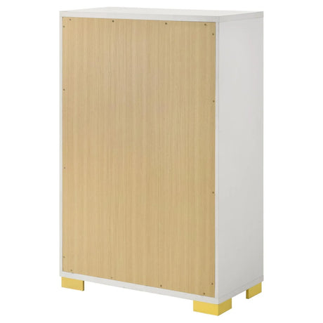 Marceline 5-drawer Chest White by Coaster at Eve Furniture