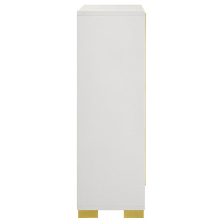 Marceline 5-drawer Chest White by Coaster at Eve Furniture