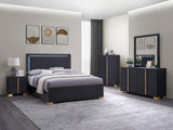 Marceline Black 5-Piece Eastern King Bedroom Set with LED Headboard