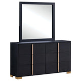 Marceline 6-drawer Dresser with Mirror Black by Coaster at Eve Furniture
