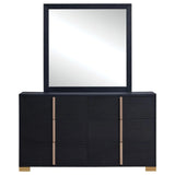 Marceline 6-drawer Dresser with Mirror Black by Coaster at Eve Furniture