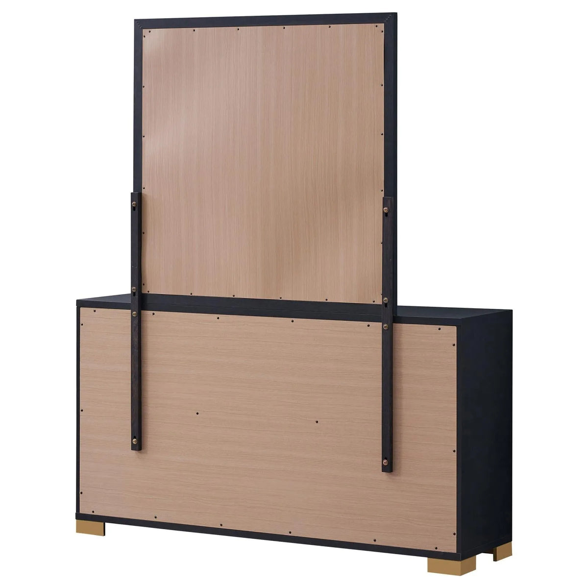 Marceline 6-drawer Dresser with Mirror Black by Coaster at Eve Furniture