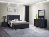 Marceline Black 4-Piece Queen Bedroom Set with LED Headboard by Coaster at Eve Furniture