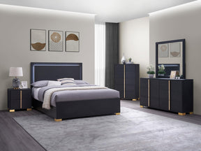 Marceline Black 5-Piece Full Bedroom Set with LED Headboard by Coaster at Eve Furniture