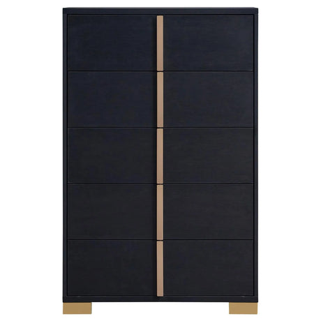 Marceline Black 5-Piece Queen Bedroom Set with LED Headboard by Coaster at Eve Furniture
