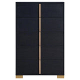 Marceline Black 5-Piece Twin Bedroom Set with LED Headboard by Coaster at Eve Furniture