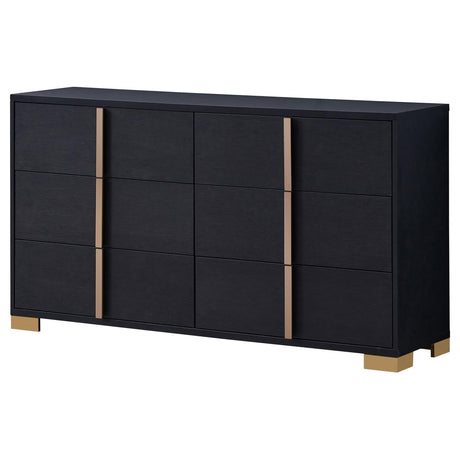 Marceline Black 6-drawer Dresser by Coaster at Eve Furniture