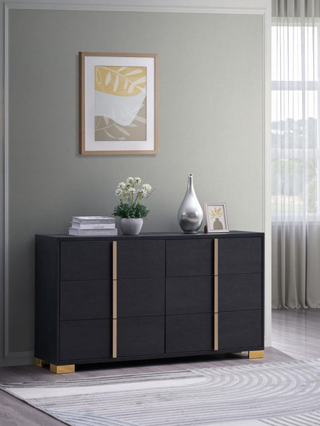 Marceline Black 6-drawer Dresser by Coaster at Eve Furniture