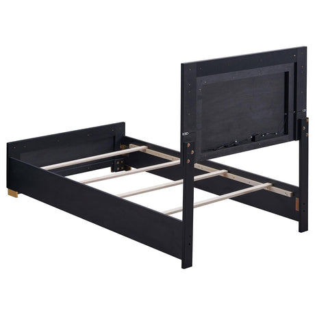 Marceline Black Twin Bed with LED Headboard by Coaster at Eve Furniture