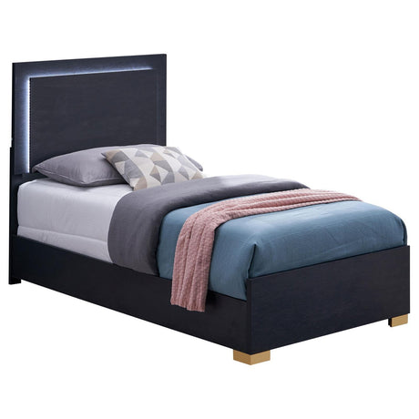 Marceline Black Twin Bed with LED Headboard by Coaster at Eve Furniture