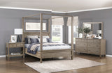Marceline Gray Oak California King Canopy Platform Bed by Homelegance at Eve Furniture
