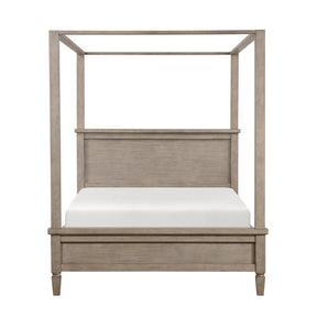 Marceline Gray Oak California King Canopy Platform Bed by Homelegance at Eve Furniture