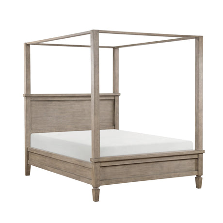 Marceline Gray Oak Eastern King Canopy Platform Bed by Homelegance at Eve Furniture