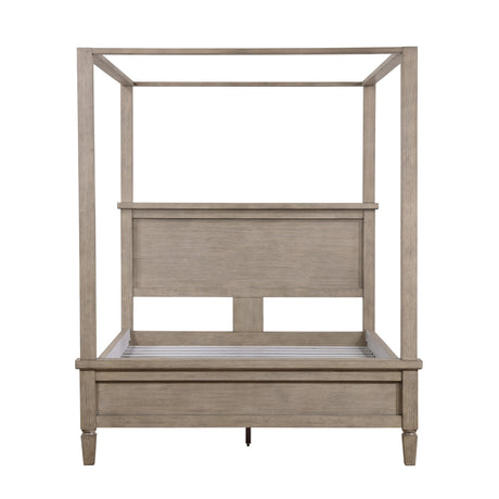 Marceline Gray Oak Eastern King Canopy Platform Bed by Homelegance at Eve Furniture