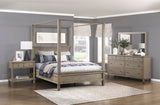 Marceline Gray Oak Queen Canopy Platform Bed by Homelegance at Eve Furniture