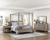 Marceline Gray Oak Queen Canopy Platform Bed by Homelegance at Eve Furniture