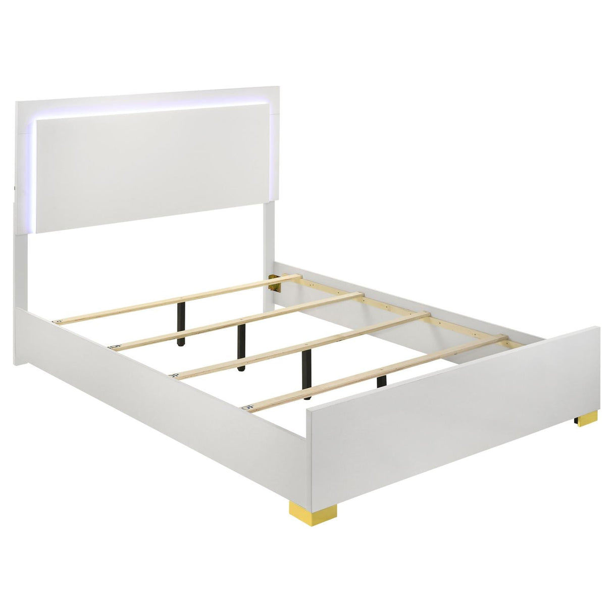 Marceline Queen Bed with LED Headboard White