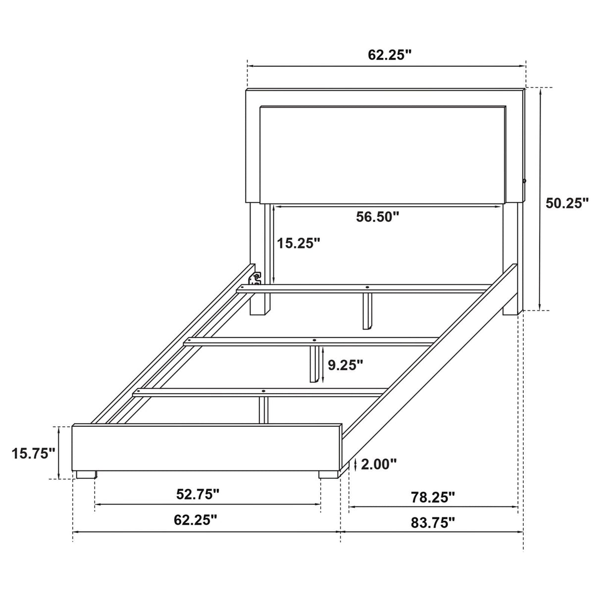 Marceline Queen Bed with LED Headboard White