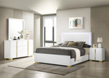 Marceline White 4-Piece Eastern King Bedroom Set with LED Headboard by Coaster at Eve Furniture