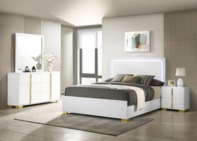 Marceline White 4-Piece Eastern King Bedroom Set with LED Headboard by Coaster at Eve Furniture