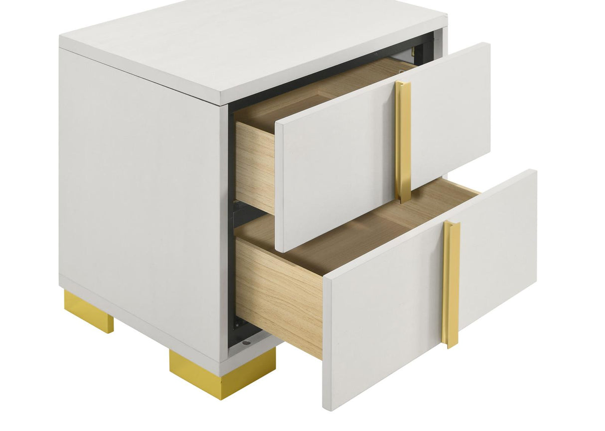 Marceline White 4-Piece Eastern King Bedroom Set with LED Headboard by Coaster at Eve Furniture