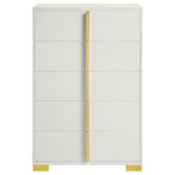 Marceline White 5-Piece Eastern King Bedroom Set with LED Headboard by Coaster at Eve Furniture