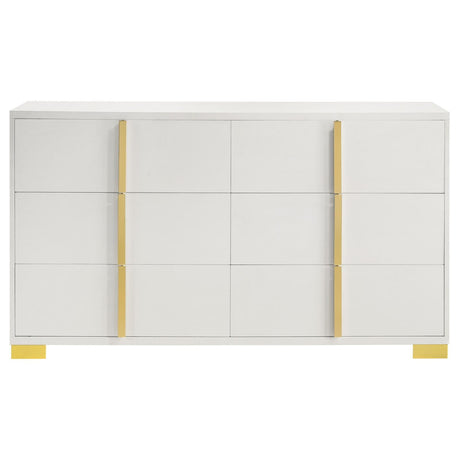 Marceline White 5-Piece Eastern King Bedroom Set with LED Headboard by Coaster at Eve Furniture