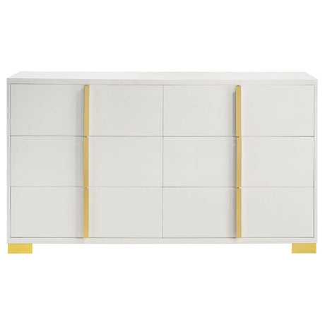 Marceline White 5-Piece Full Bedroom Set with LED Headboard by Coaster at Eve Furniture