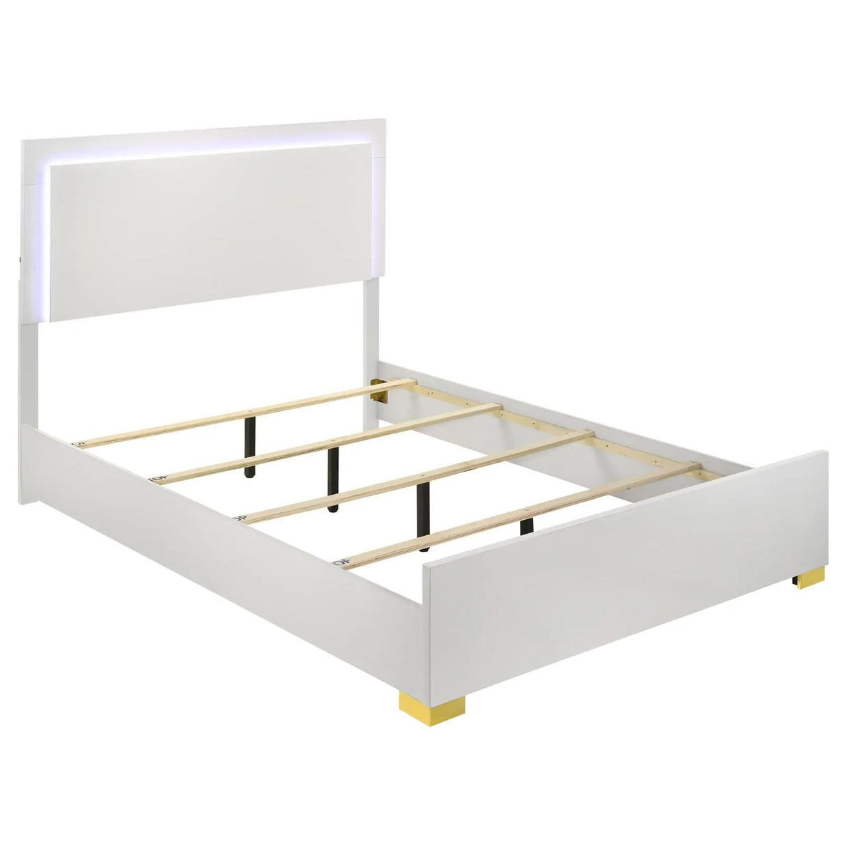 Marceline White 5-Piece Full Bedroom Set with LED Headboard by Coaster at Eve Furniture