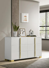Marceline White 6-drawer Dresser by Coaster at Eve Furniture