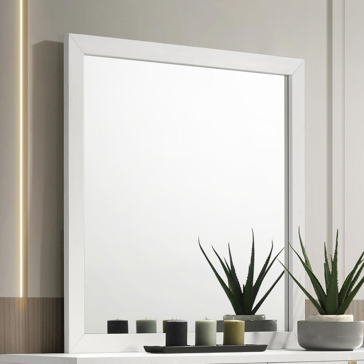 Marceline White Dresser Mirror by Coaster at Eve Furniture