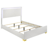 Marceline White Eastern King Bed with LED Headboard by Coaster at Eve Furniture