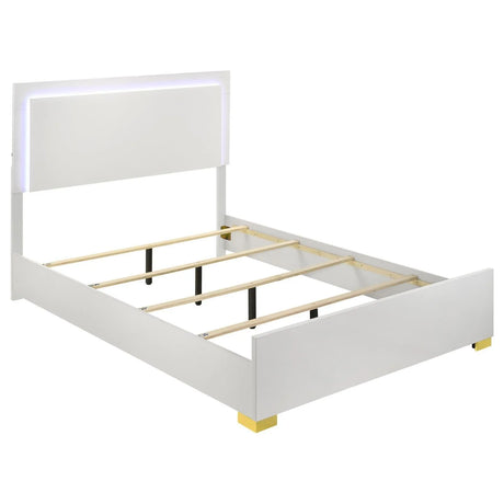 Marceline White Queen Bed with LED Headboard by Coaster at Eve Furniture