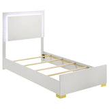 Marceline White Twin Bed with LED Headboard by Coaster at Eve Furniture