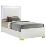 Marceline White Twin Bed with LED Headboard by Coaster at Eve Furniture