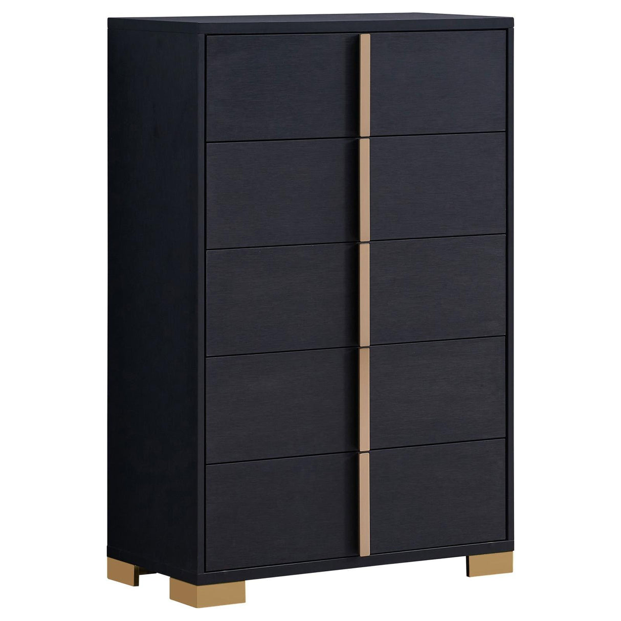 Marceline 5-drawer Chest Black by Coaster at Eve Furniture