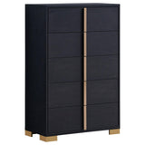 Marceline 5-drawer Chest Black by Coaster at Eve Furniture