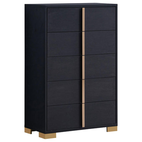 Marceline 5-drawer Chest Black by Coaster at Eve Furniture