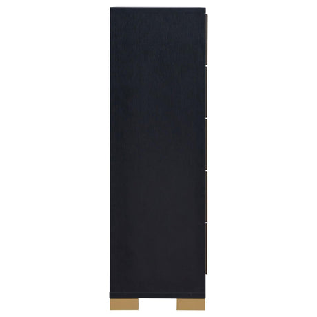 Marceline 5-drawer Chest Black by Coaster at Eve Furniture