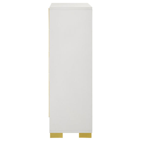 Marceline 5-drawer Chest White by Coaster at Eve Furniture