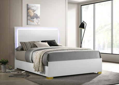 Marceline White Queen Bed with LED Headboard by Coaster at Eve Furniture