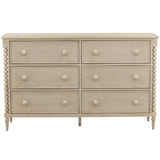Marcellina 6 Drawer Dresser, White Wash by Dovetail at Eve Furniture