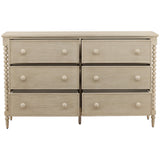 Marcellina 6 Drawer Dresser, White Wash by Dovetail at Eve Furniture