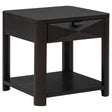 Marcelo Coffee Wood End Table with Drawer and Shelf by Coaster at Eve Furniture