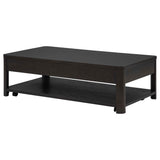 Marcelo Coffee Wood Table with 2 Drawers and Shelf by Coaster at Eve Furniture