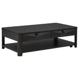 Marcelo Coffee Wood Table with 2 Drawers and Shelf by Coaster at Eve Furniture