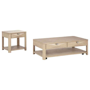 Marcelo Light Elm 2-piece Coffee Table Set with Storage by Coaster at Eve Furniture