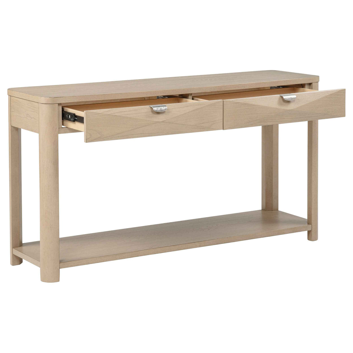 Marcelo Light Elm Sofa Console Table with 2 Drawers and Shelf by Coaster at Eve Furniture